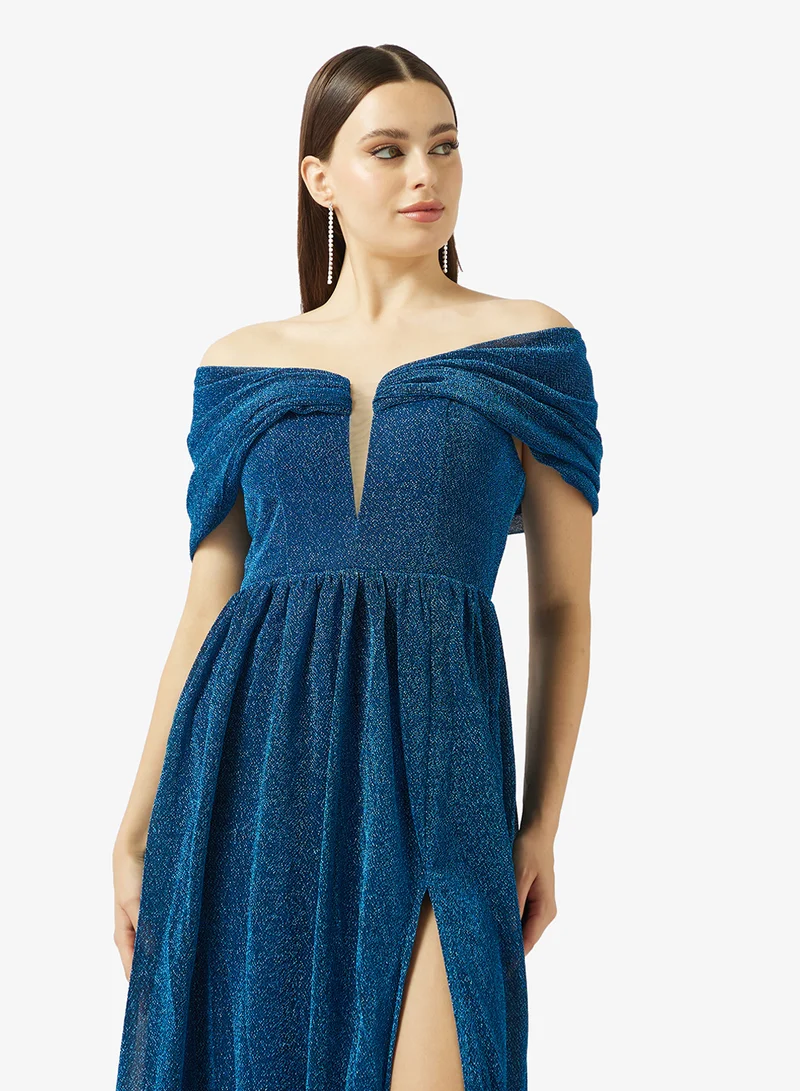 Ella Limited Edition  Off Shoulder Shimmer Dress for Women | Best Price UAE